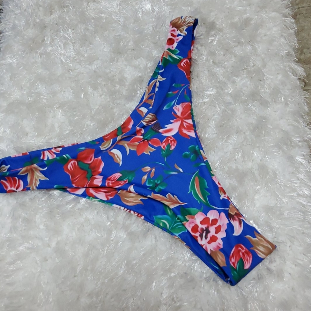 New Shein high cut Brazil floral bikini bottom L